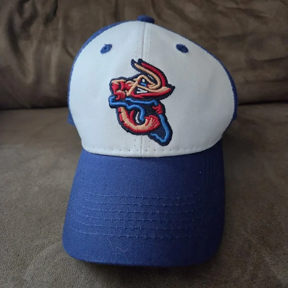 Jacksonville Jumbo Shrimp Embroidered Logo MiLB Baseball White Blue Hat